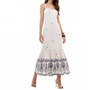 NEW STRASS mermaid embroidered dress in white